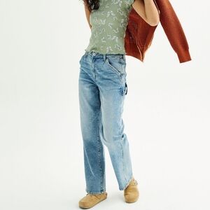 SO High Rise Carpenter Straight Leg Boyfriend Jeans Juniors Size 11/30